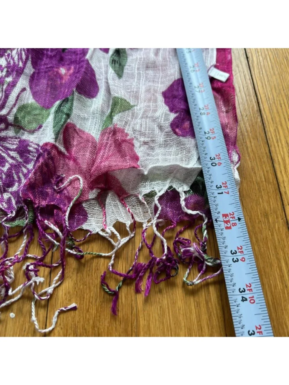 Purple Floral 100% Linen Size 70